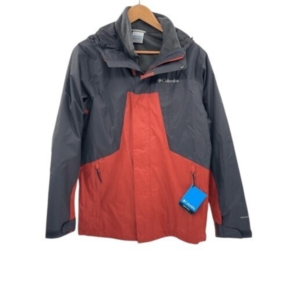 New Columbia Interchange Coat Tunnel Fall Omni Tech Men Small Rust Gray Hood Ski